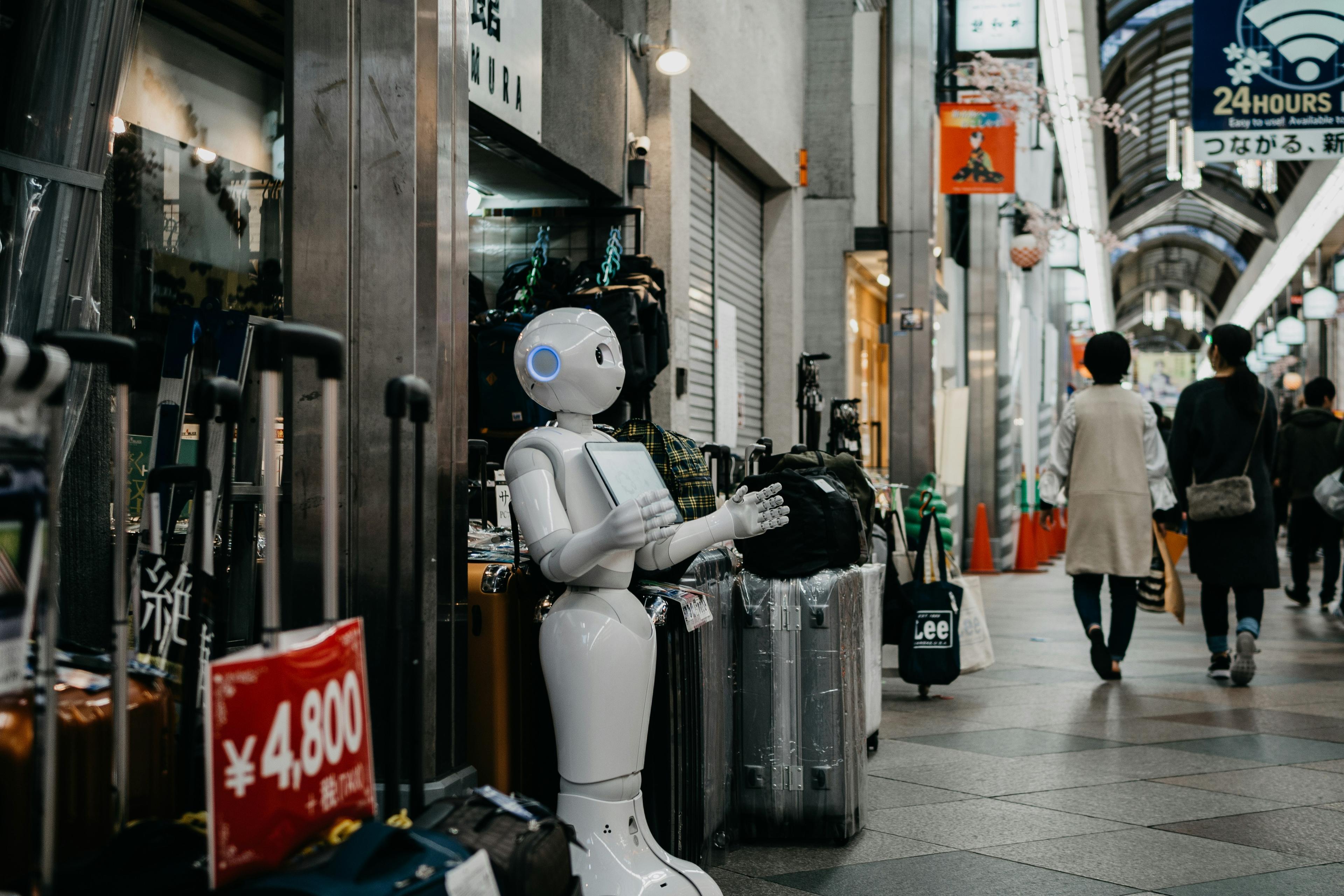 Business technology and AI integration concept with connected digital platforms
