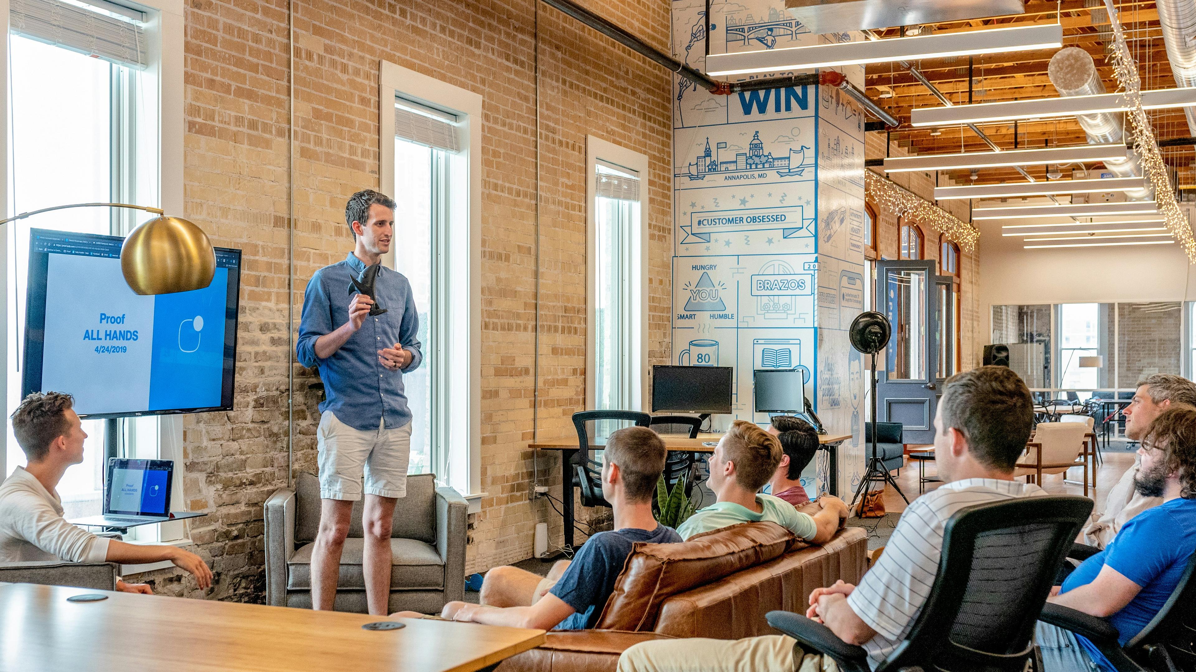 Business team collaborating during a client onboarding meeting
